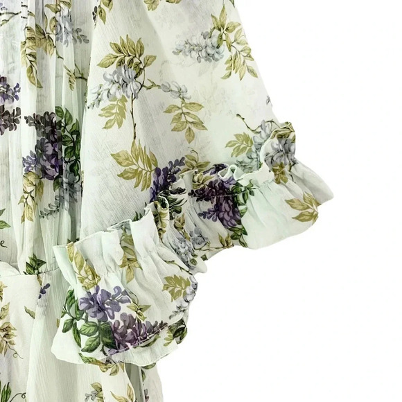 NEW ByTimo Wallpaper Floral Chiffon Mini Dress Size XXS Blue - Picture 9 of 14